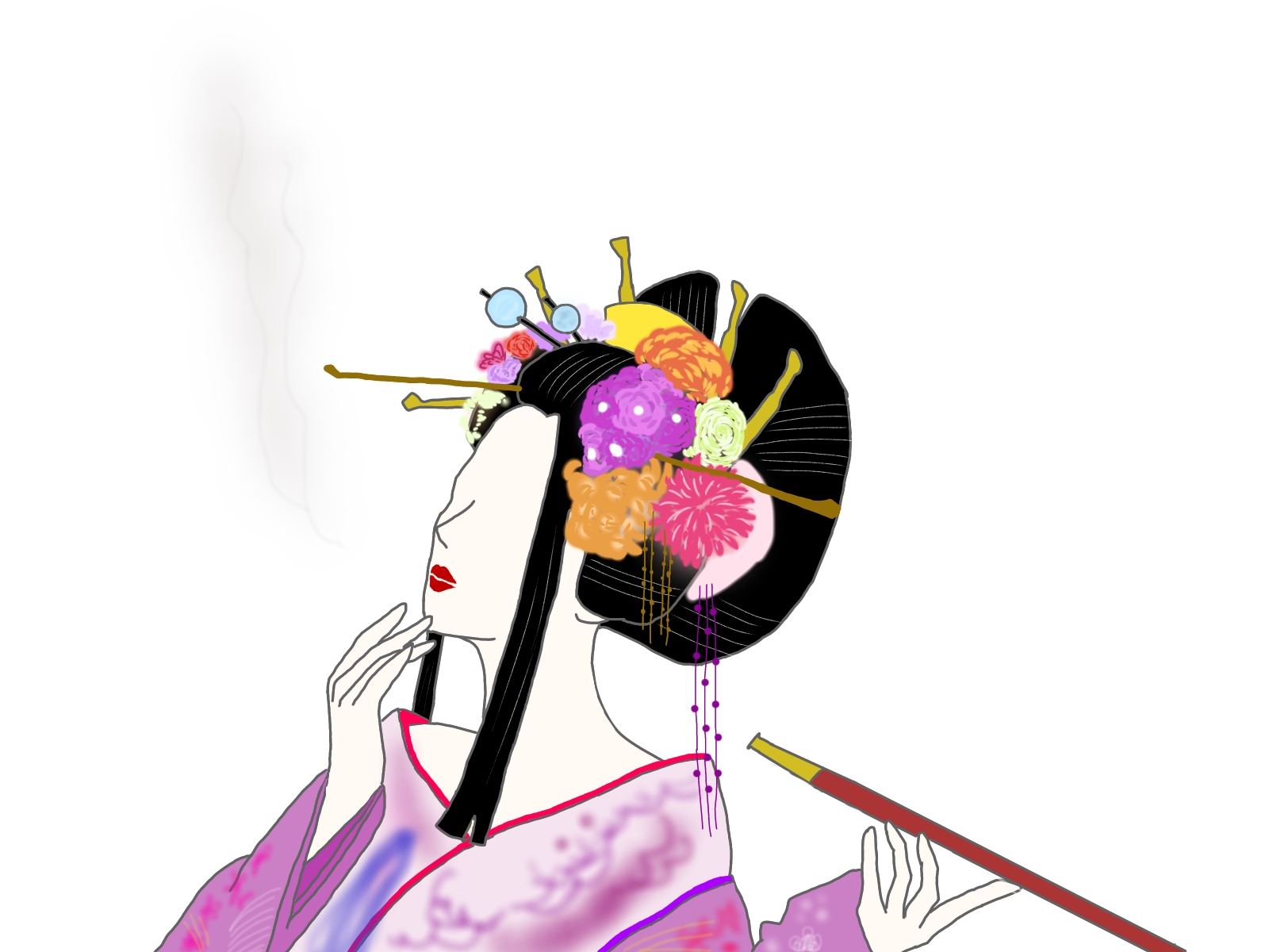 極上希少】江戸明治期 煙草道具一式 金唐皮・ゾウ牙筒・銀煙管
